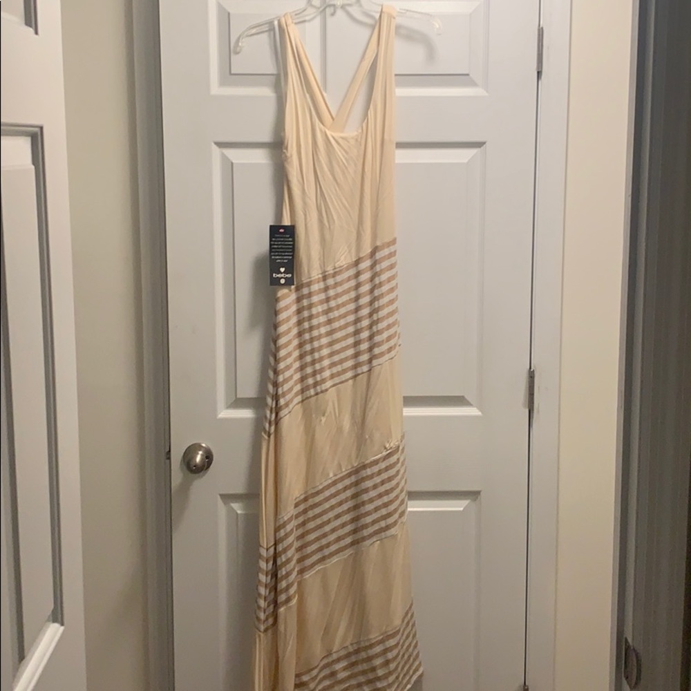bebe bang bang boheme stripe maxi dress